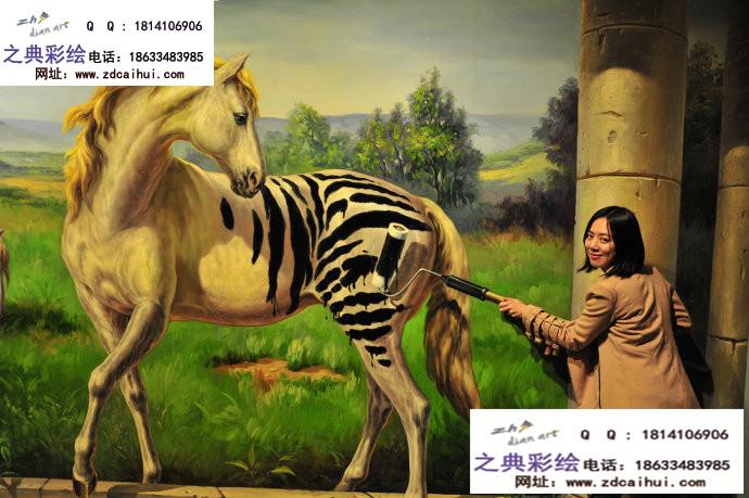 石家庄3d立体画,3d手绘墙画制作找石家庄之典墙体彩绘.